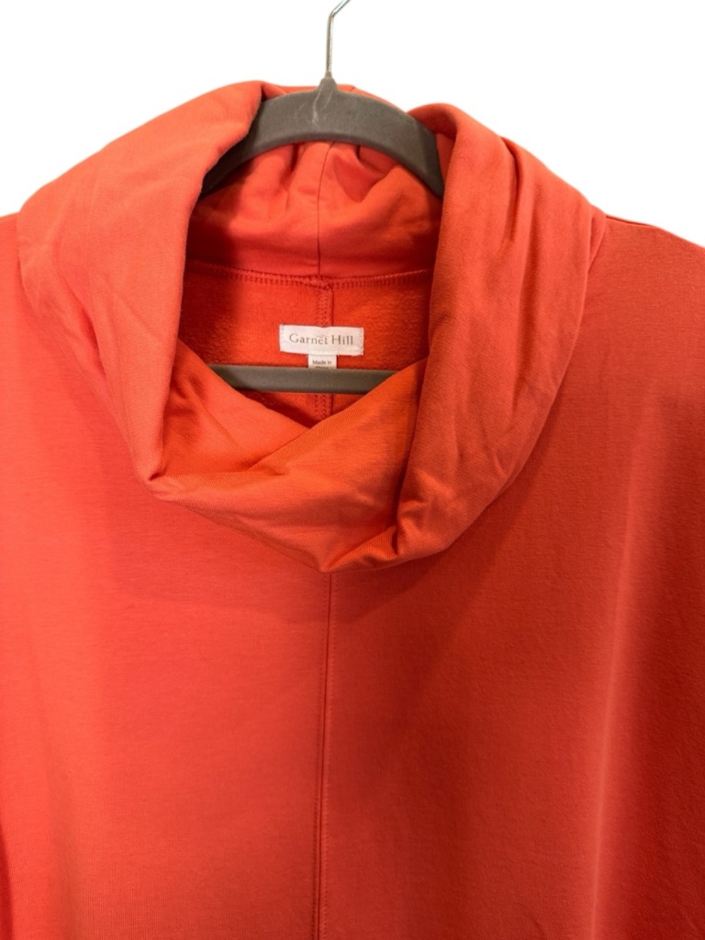 Garnet Hill Burnt Orange Boxy Funnel Neck Sporty Sleeveless Tank sz M - Picture 2 of 9